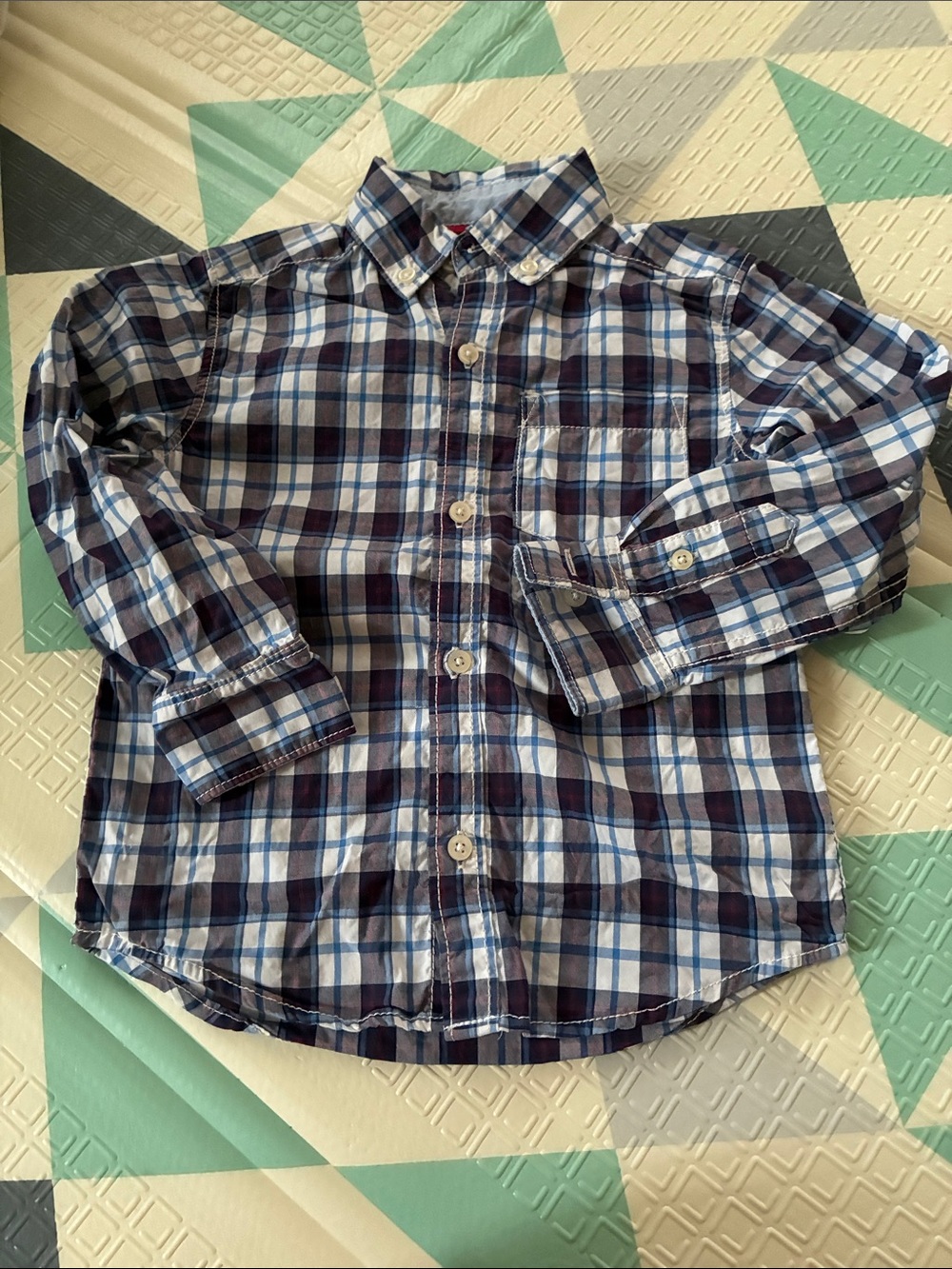 20/25$ 🧸 Boys Blue Plaid Button-Down Shirt